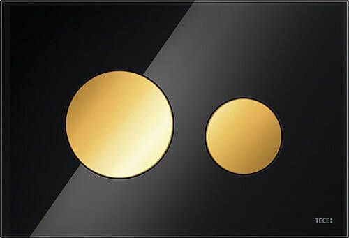 Vasco TECE TECEloop bedieningspaneel glas zwart toetsen goud