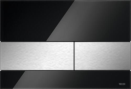 TECE inbouwreservoir frontbediening 112 cm met TECEsquare glas bedieningspaneel zwart rvs met beschermlaag tegen vingerafdrukken