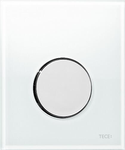 TECE TECEloop urinoirbedieningsplaat van glas incl. cartouche glas wit toets chroom