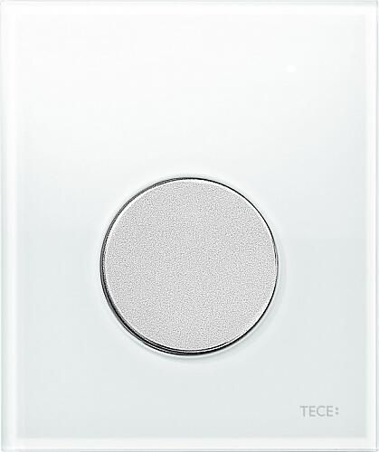 TECE TECEloop urinoirbedieningsplaat van glas incl. cartouche glas wit toets mat chroom