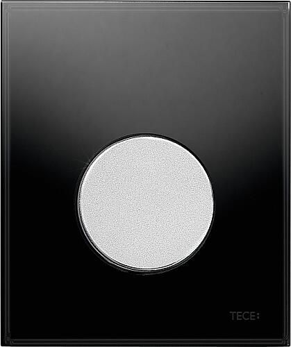 TECE TECEloop urinoirbedieningsplaat van glas incl. cartouche glas zwart toets mat chroom