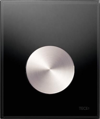 TECE TECEloop urinoirbedieningsplaat van glas incl. cartouche glas zwart toets rvs geborsteld