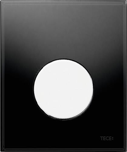 TECE TECEloop urinoirbedieningsplaat van glas incl. cartouche glas zwart toets wit