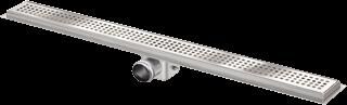 Van den Berg RVS douchegoot lXb 1000x100 mm rechthoekig met RVS rooster schuifeind horizontaal 50 mm m sifon 6241000