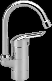 Venlo Nimbus New wastafelkraan 1-greeps Eco uitvoering m. hoge draaibare uitloop m. inzinkbare ketting chroom B8176AA