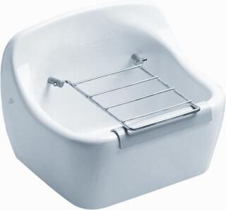 Venlo uitstortgootsteen m. stootrand 44.5x34.5cm wit R380601