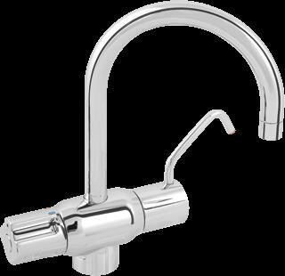 Venlo Venlomix Medical New wastafelkraan thermostatisch m. haak m. desinfectie m. draaibare uitloop chroom A5547AA