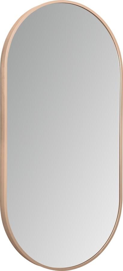 Aloni Badkamerspiegel 100x50 cm | Ovaal | Directe verlichting | Touch button | Met spiegelverwarming | Geborsteld koper - Foto 3