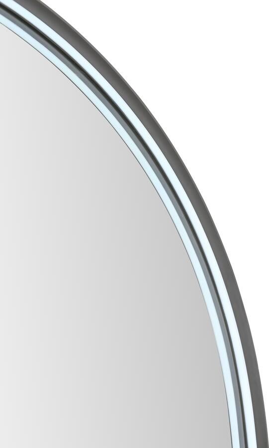 Aloni Badkamerspiegel 100x50 cm | Ovaal | Directe verlichting | Touch button | Met spiegelverwarming | Mat zwart - Foto 2