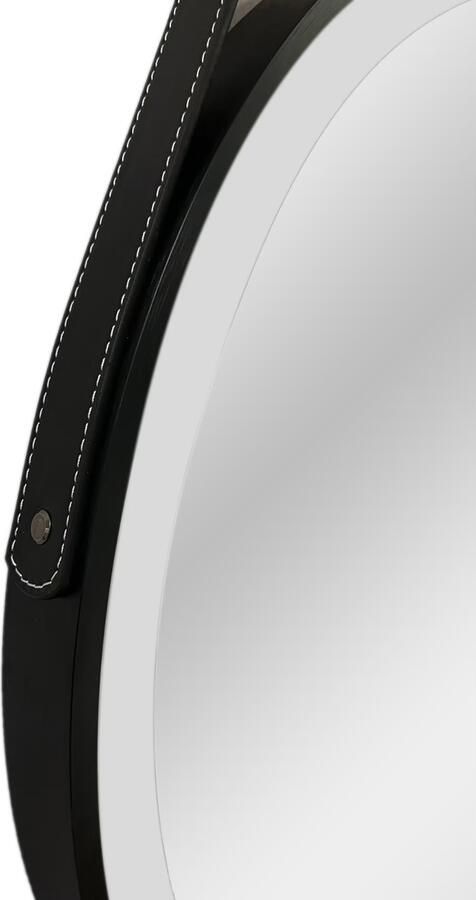 Aloni Badkamerspiegel | 60 cm | Rond | Directe LED verlichting | Touch button | Zwart frame en band - Foto 2