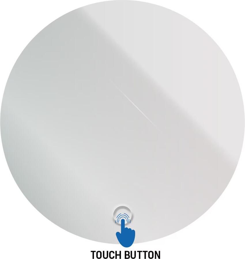 Aloni Badkamerspiegel Omega | 100 cm | Rond | Indirecte LED verlichting | Touch button | Met spiegelverwarming - Foto 2