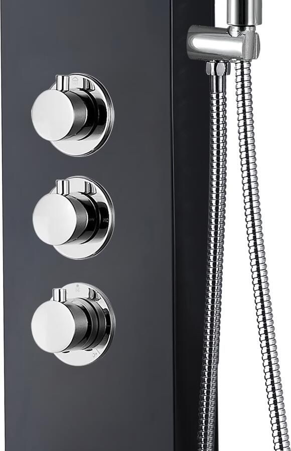 Aloni Creavit douchepaneel thermostaatkraan 160x20x7 cm mat zwart - Foto 3