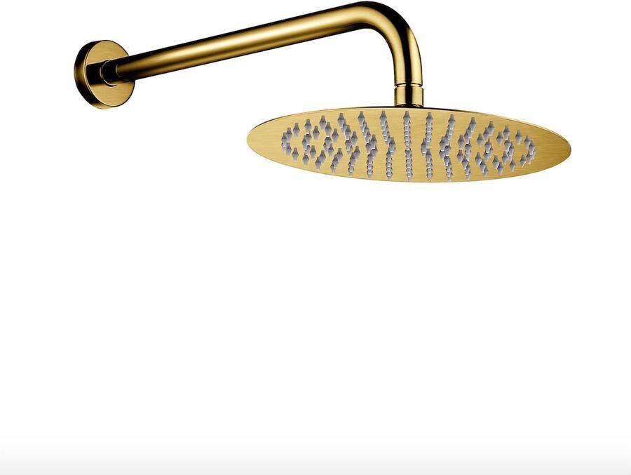 Aloni Creavit inbouw regendoucheset thermostatisch 2 weg geborsteld goud - Foto 2