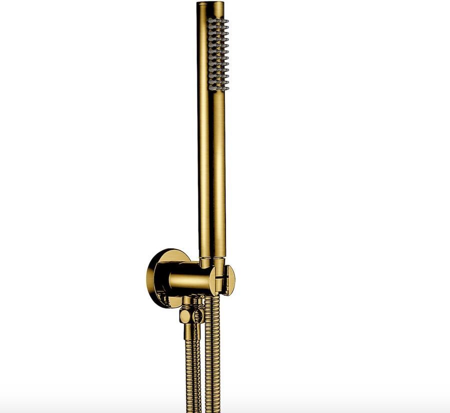 Aloni Creavit inbouw regendoucheset thermostatisch 2 weg geborsteld goud