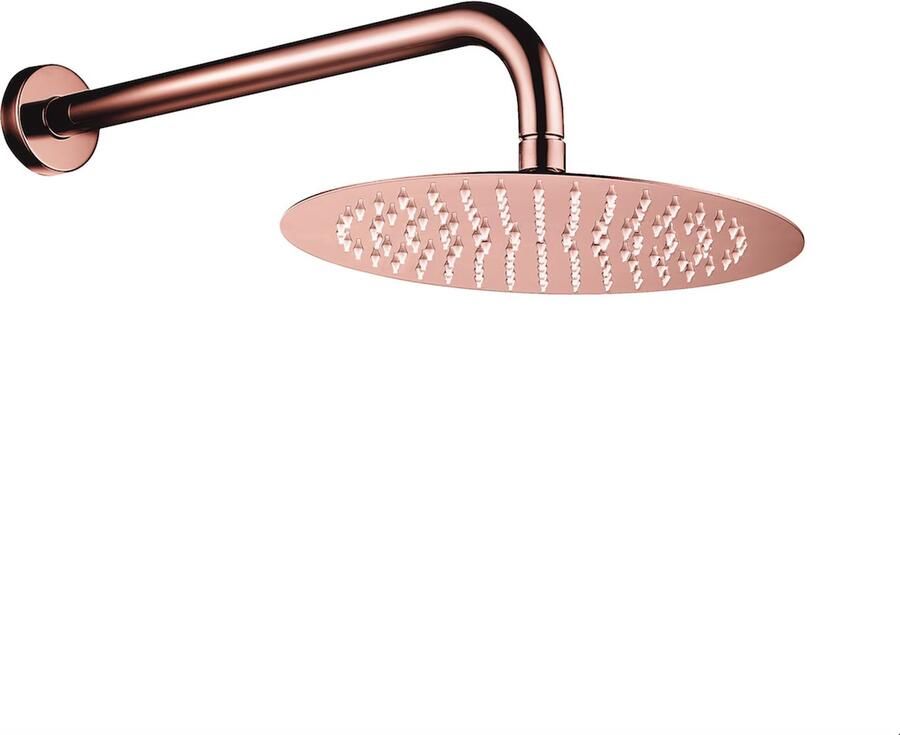 Aloni Creavit inbouw regendoucheset thermostatisch 2 weg geborsteld koper - Foto 3