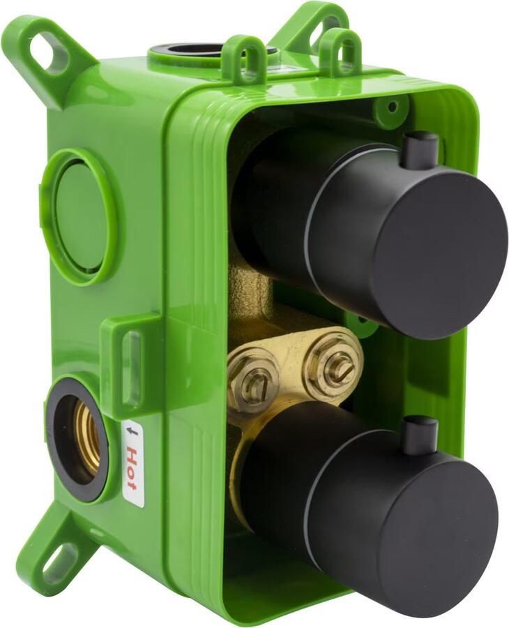 Aloni Creavit inbouw regendoucheset thermostatisch 2 weg mat zwart