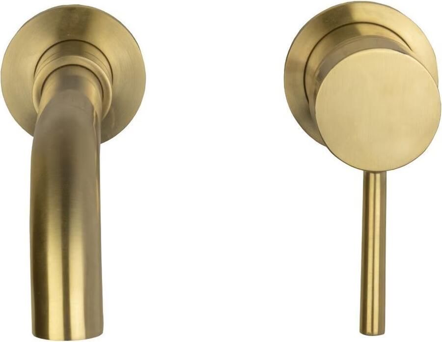 Aloni Creavit inbouw wastafelkraan 22 cm uitloop rond geborsteld goud - Foto 3