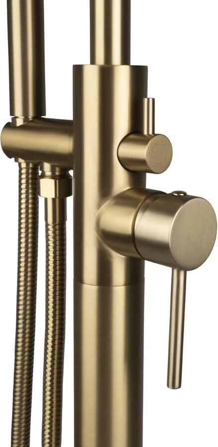 Aloni Creavit vrijstaande badmengkraan 99 cm geborsteld goud - Foto 3