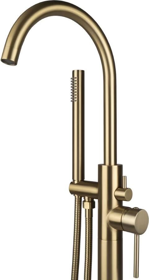 Aloni Creavit vrijstaande badmengkraan 99 cm geborsteld goud