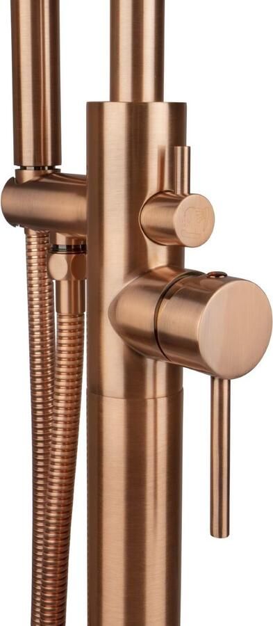 Aloni Creavit vrijstaande badmengkraan 99 cm geborsteld koper - Foto 3