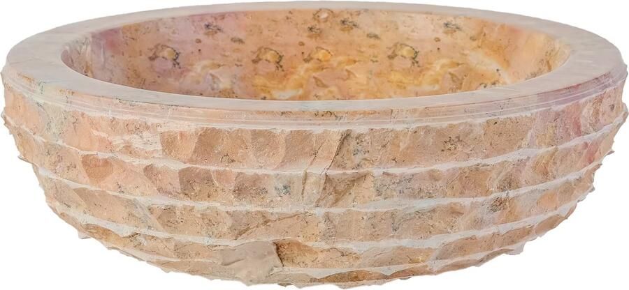 Aloni Creavit waskom marmer gepolijste binnenkant 35 cm creme - Foto 3