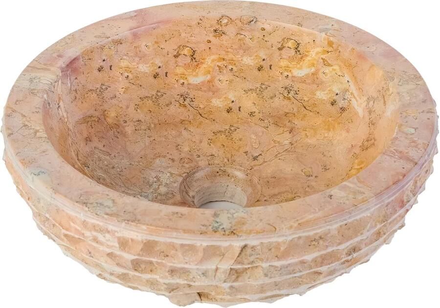 Aloni Creavit waskom marmer gepolijste binnenkant 35 cm creme - Foto 2