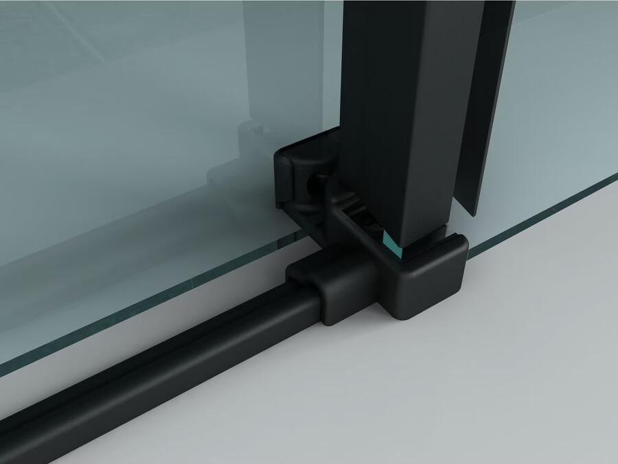 Aloni Douchecabine | 140x90x195 cm | 1 Schuifdeur | Helder glas | Zwart mat