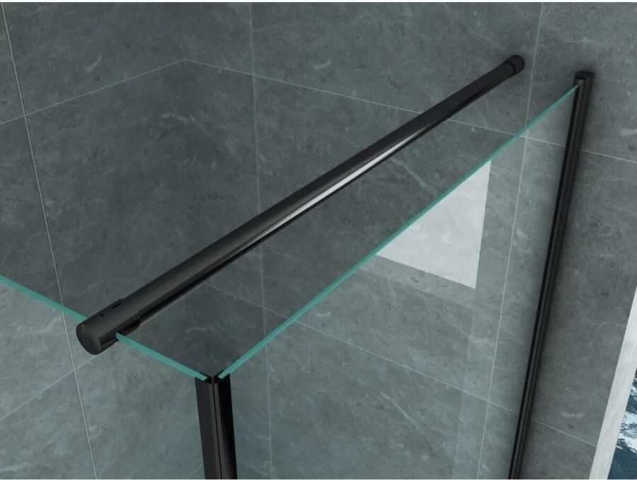 Aloni Douchecabine 90x90x190 cm | 1 Draaideur | Helder glas | Mat zwart