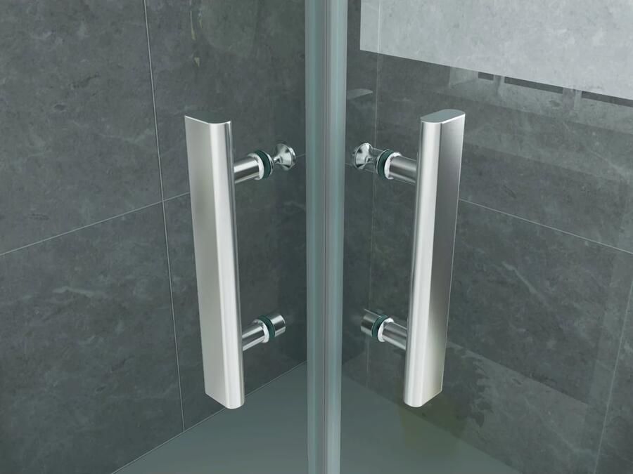 Aloni Douchecabine 90x90x190 cm | 2 Draaideuren | Helder glas | Chroom - Foto 3