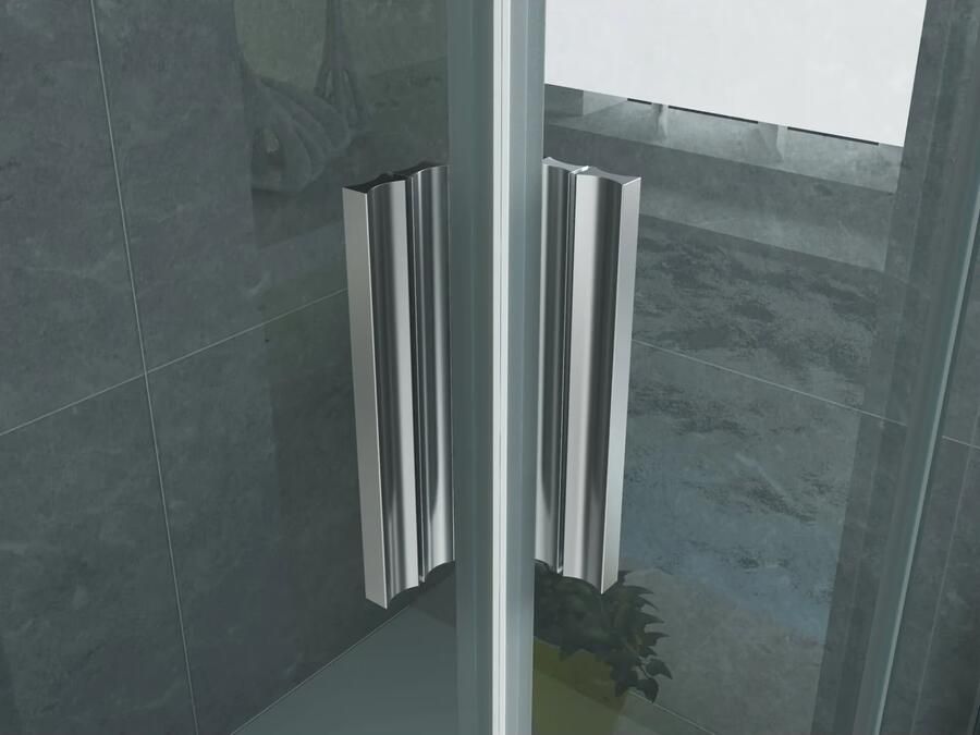 Aloni Douchecabine 80x80x195 cm | 2 Schuifdeuren | Helder glas | Chroom - Foto 3