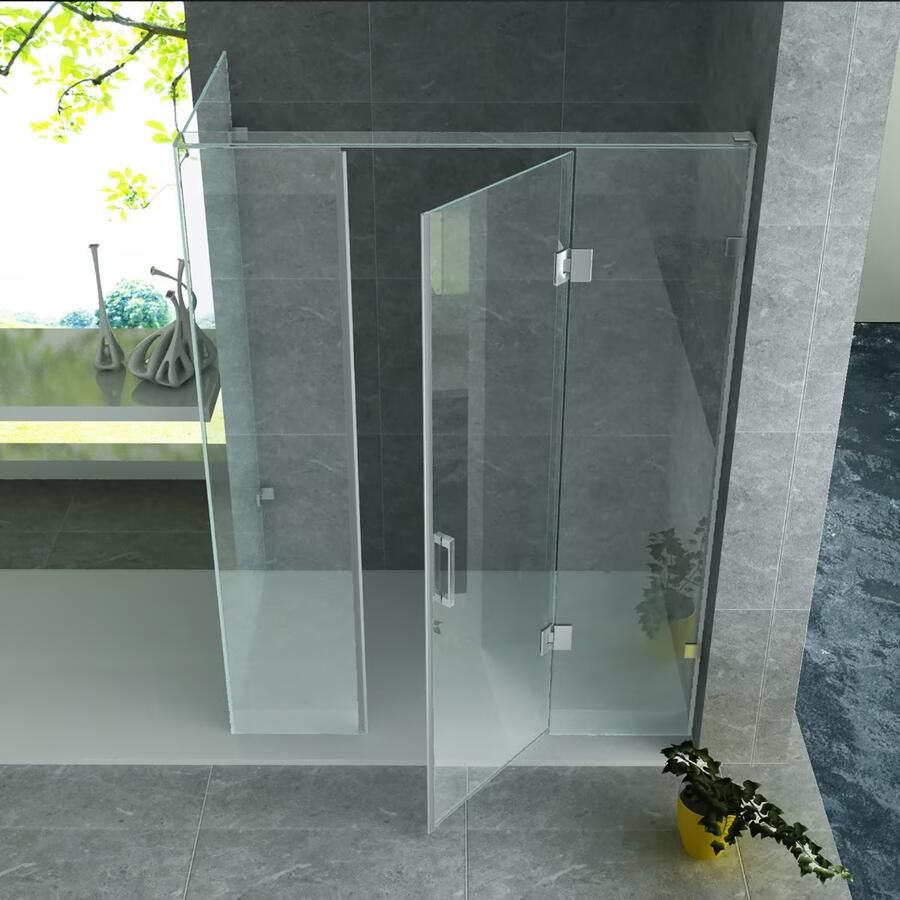 Aloni Douchecabine Anti-kalk | 90x120x195 cm | 1 Draaideur | Helder glas | Chroom - Foto 2