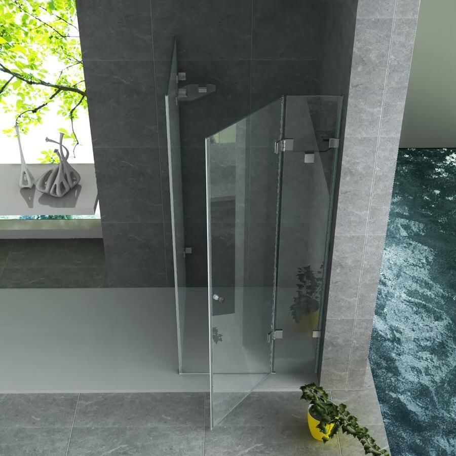 Aloni Douchecabine Anti-kalk | 90x90x190 cm | 1 Draaideur | Helder glas | Chroom