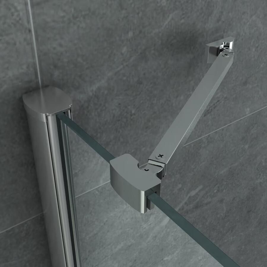 Aloni Douchecabine Anti-kalk | 90x90x190 cm | 2 Draaideur | Helder glas | Chroom - Foto 2