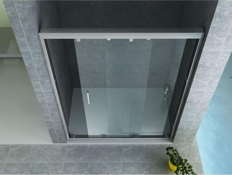 Aloni Douchedeur 120x200 cm | 3-delige nis schuifdeur | Helder glas | Chroom - Foto 3