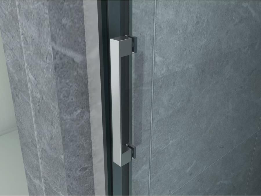 Aloni Douchedeur 120x200 cm | 3-delige nis schuifdeur | Helder glas | Chroom - Foto 2