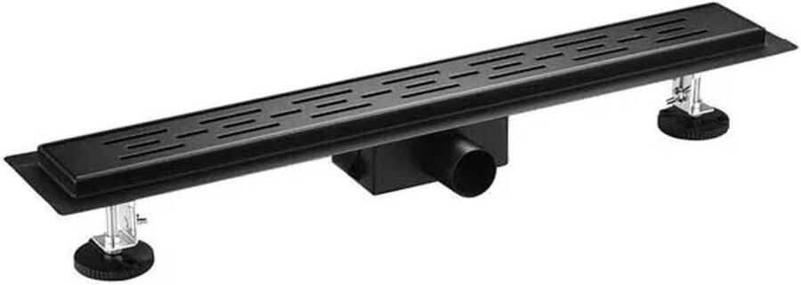 Aloni Douchegoot set | 70 cm | Met vloerflens | Met rooster | Zwart mat - Foto 3