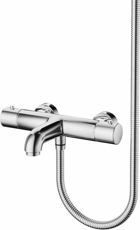 Aloni Douchekraan | Opbouw | Thermostaatkraan | 2-weg | hoh 15 cm | 2-hendels | Rond | Chroom