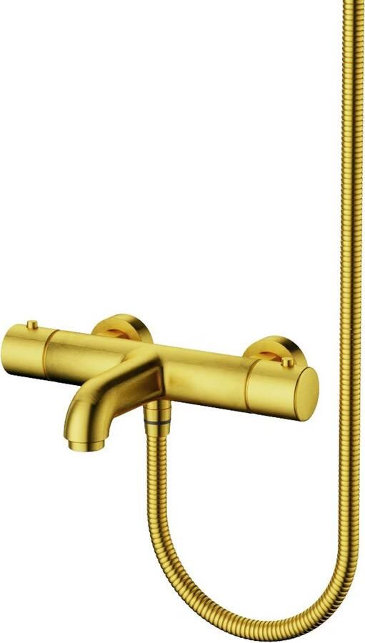 Aloni Douchekraan | Opbouw | Thermostaatkraan | 2-weg | hoh 15 cm | 2-hendels | Rond | Goud