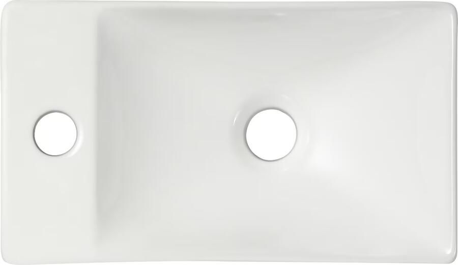 Aloni fonteinset wit 37X2X10 cm kraangat links met kraan sifon en waste in geborsteld goud - Foto 2