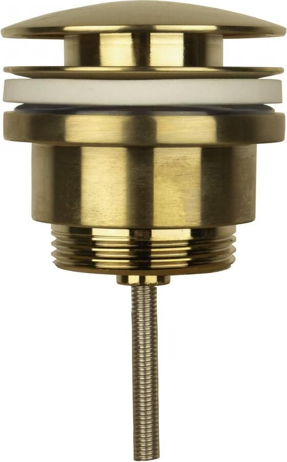 Aloni fonteinset zwart 37X2X10 cm kraangat links met kraan sifon en waste in geborsteld goud