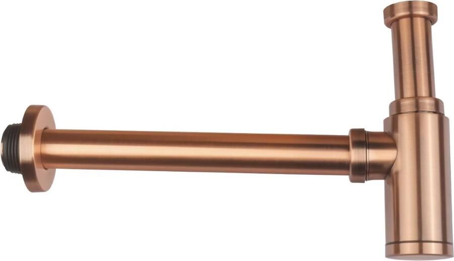 Aloni fonteinset zwart 37X2X10 cm kraangat rechts met kraan sifon en waste in geborsteld koper - Foto 3