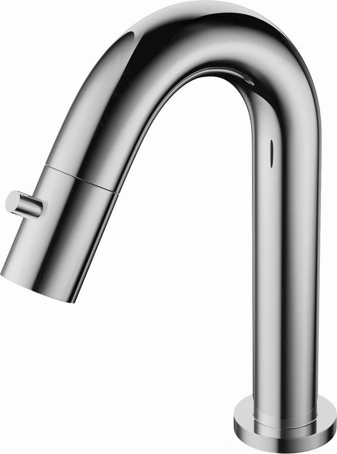 Aloni fonteinset zwart 37X2X10 cm kraangat links met kraan sifon en waste in chroom