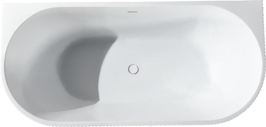 Aloni Half-vrijstaand bad Rondo | 170x80x58 cm | Acryl | Rechts | Mat wit - Foto 3