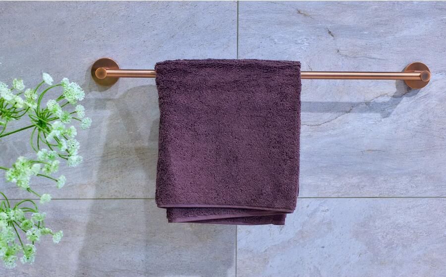 Aloni Handdoek houder | Wandmontage | 57 cm | Messing | Rond | Koper geborsteld