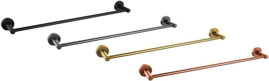 Aloni Handdoek houder | Wandmontage | 57 cm | Messing | Rond | Gun metal - Foto 2