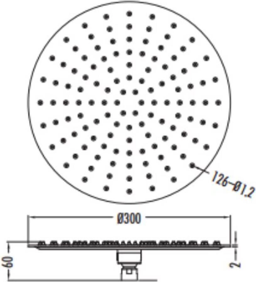 Aloni Hoofddouche | 30 cm | Opbouw | Messing | Rond | Gun metal