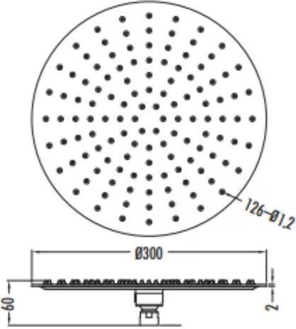 Aloni Hoofddouche | 30 cm | Rond | Mat zwart