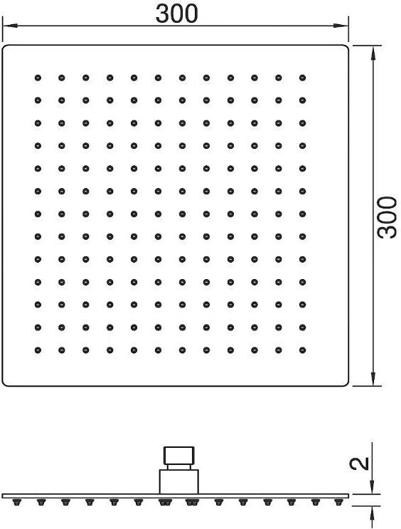 Aloni Hoofddouche | 30x30 cm | Vierkant | Mat zwart