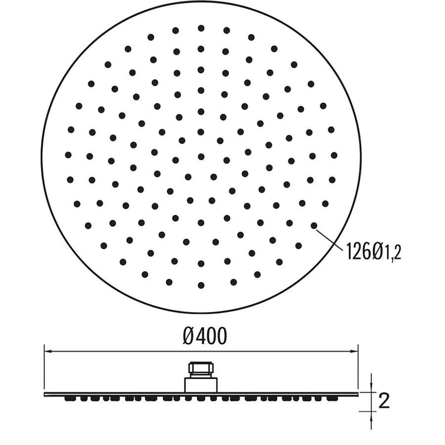 Aloni Hoofddouche | 40 cm | Rond | Mat zwart