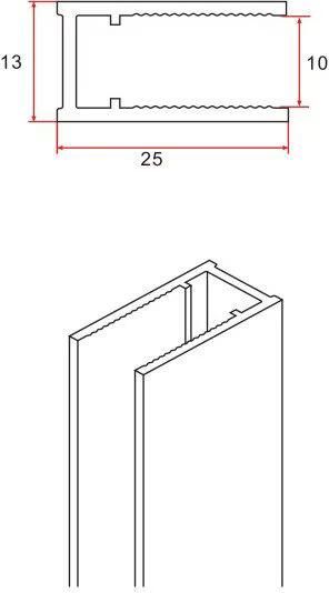 Aloni Muurprofiel voor douchewand | 200 cm | RVS look - Foto 2